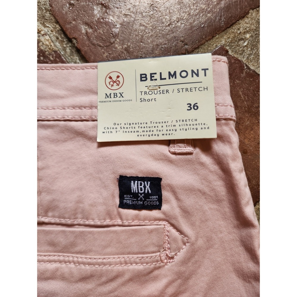 MBX Premium Denim Goods-NWT-Men's Peach Belmont Trouser Stretch Shorts-Size 36 - Picture 4 of 9